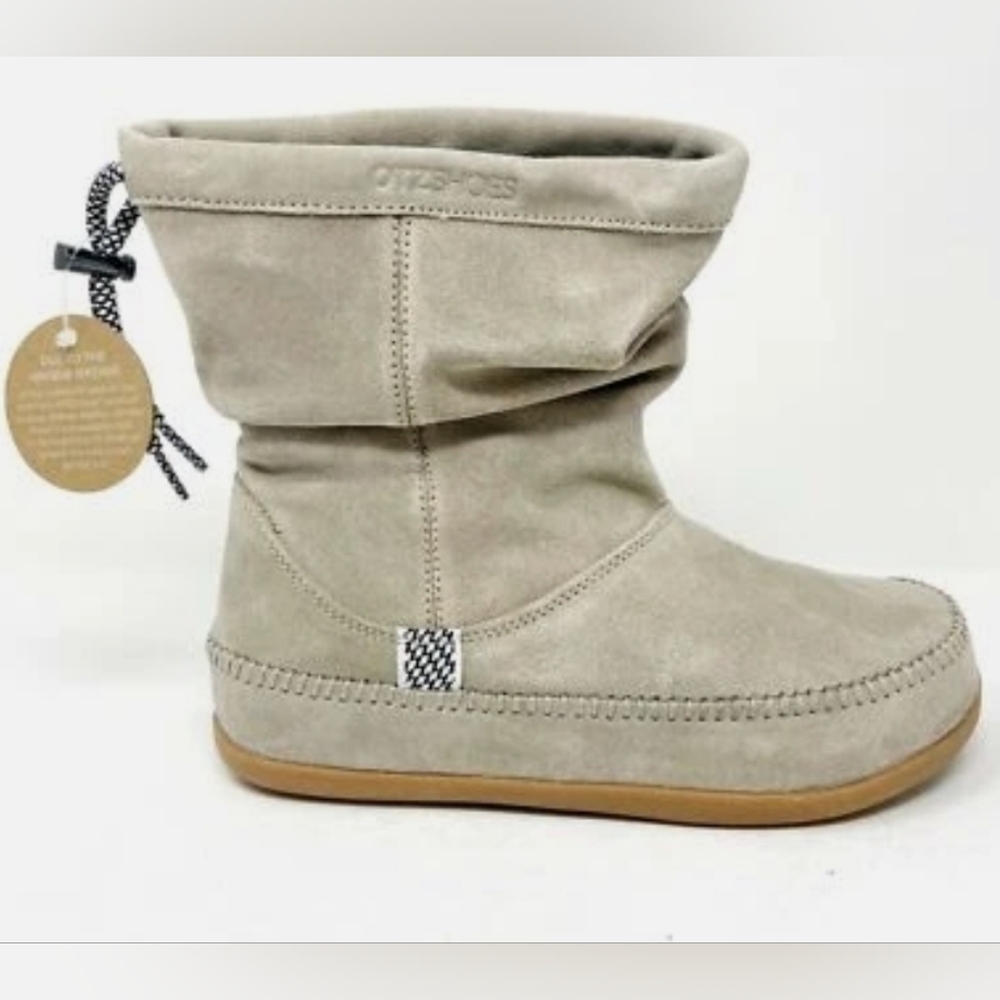 Suede Slouch Ankle Bootie in Light Taupe - Cozy Everyday Style